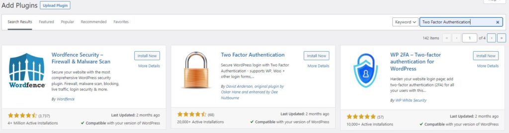 installing two factor authentication plugin for wordpress