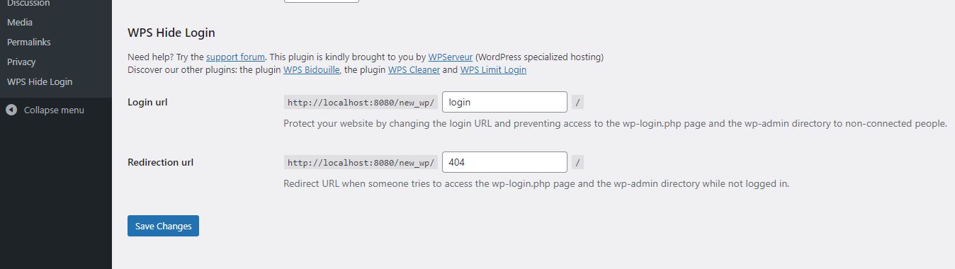WPS Hide Login plugin wordpress